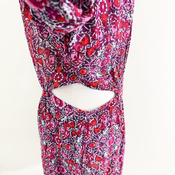 NWT Billabong Pink/Red Long Sleeve Floral Print Romper Sz Large V-Neck Cut Outs - Picture 10 of 13